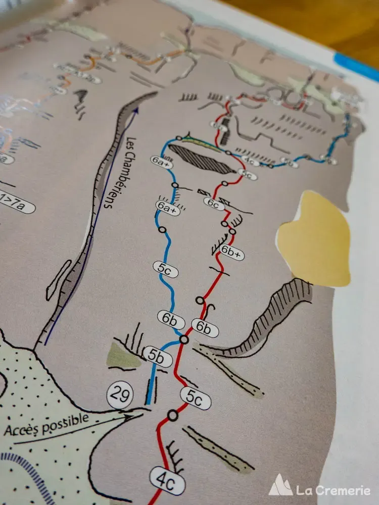 Exemple de tracé du Topo Duhaut Vercors Chartreuse Dévoluy