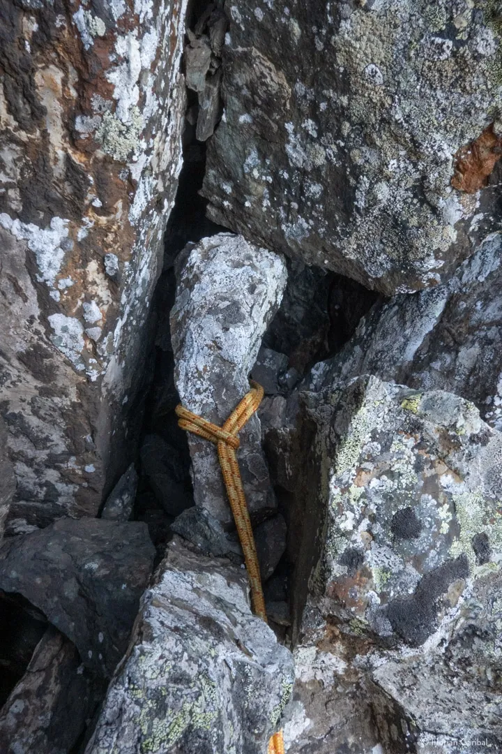 Rappel bloc coincé descente Grand Pic de Belledonne